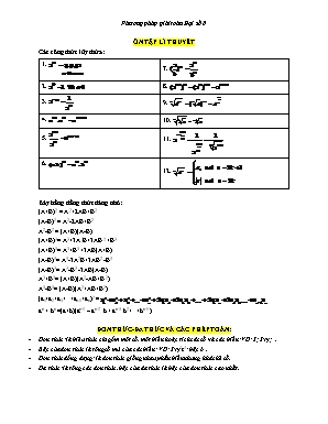 Phương pháp giải toán Đại số Lớp 8